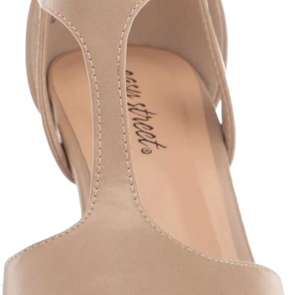 Women's Faux Leather Heeled Sandals 2.25 Inch T-Strap Dress Heel for Special Occ - Picture 2 of 8